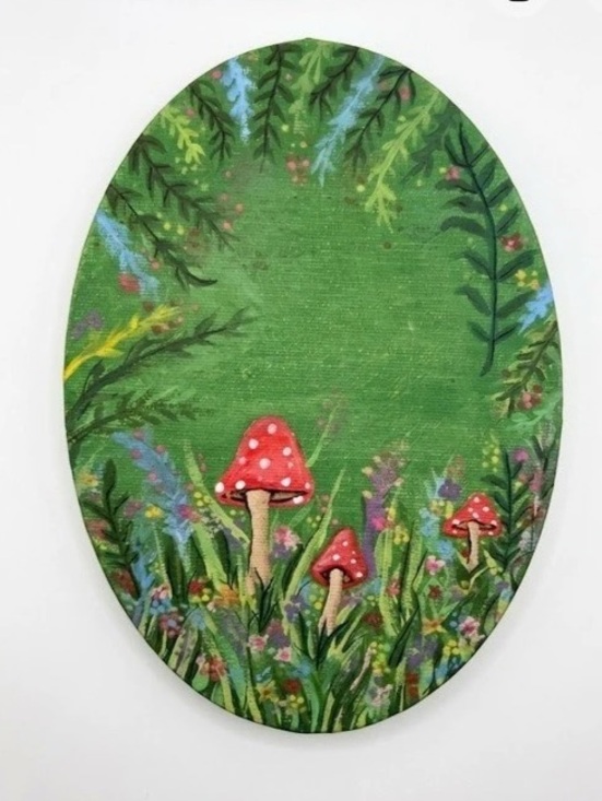 Other - Mushroom Floral Oval painting
